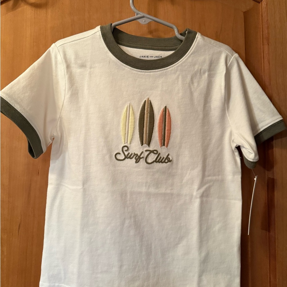 Janie and Jack Surf Club Tee - White and Green